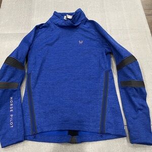 [M]Horse Pilot Teal Long Sleeve Performance Jersey Zipper Details